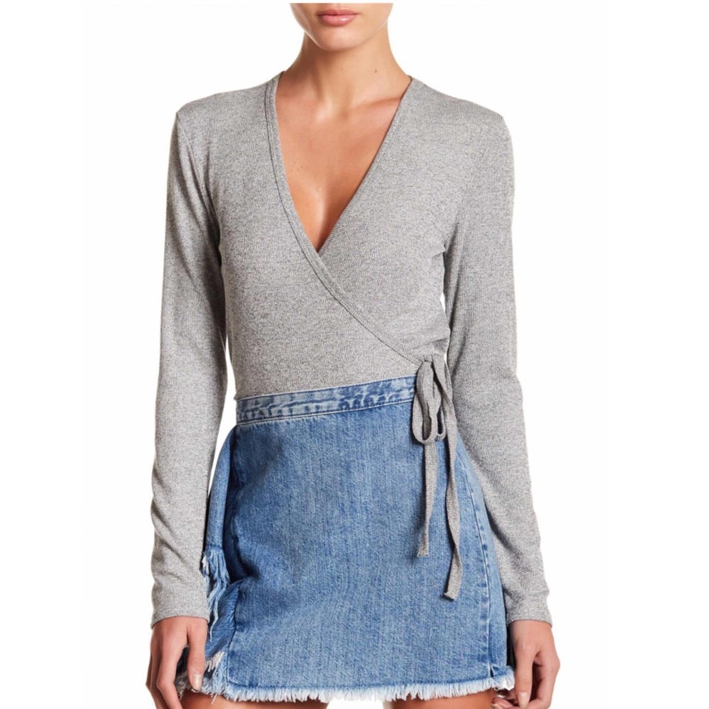 Wrap Top In Medium Grey